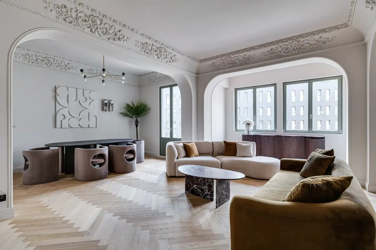 Wohnzimmer von Wohnungen zum Verkauf in Barcelona mit Klimaanlage, Heizung und Parkett