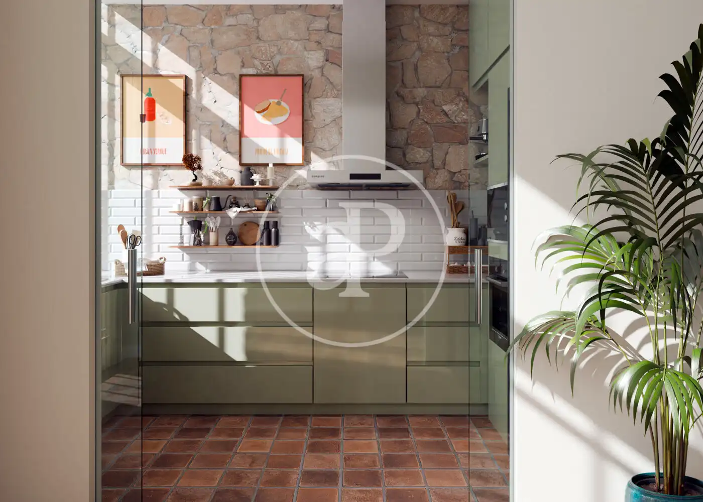 Cocina de Casa adosada en venta en Badalona con Aire acondicionado, Calefacción y Terraza