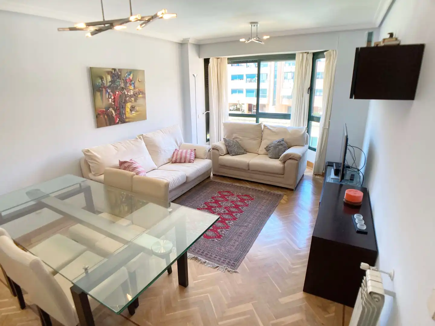 Sala d'estar de Pis de lloguer en Madrid amb Aire condicionat, Calefacció i Parquet