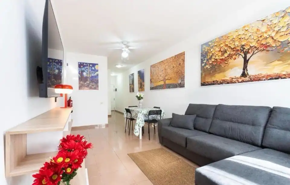 Sala d'estar de Casa o xalet en venda en Adeje amb Jardí privat, Terrassa i Moblat