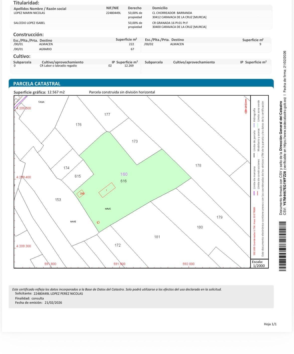 Land for sale in Caravaca de la Cruz