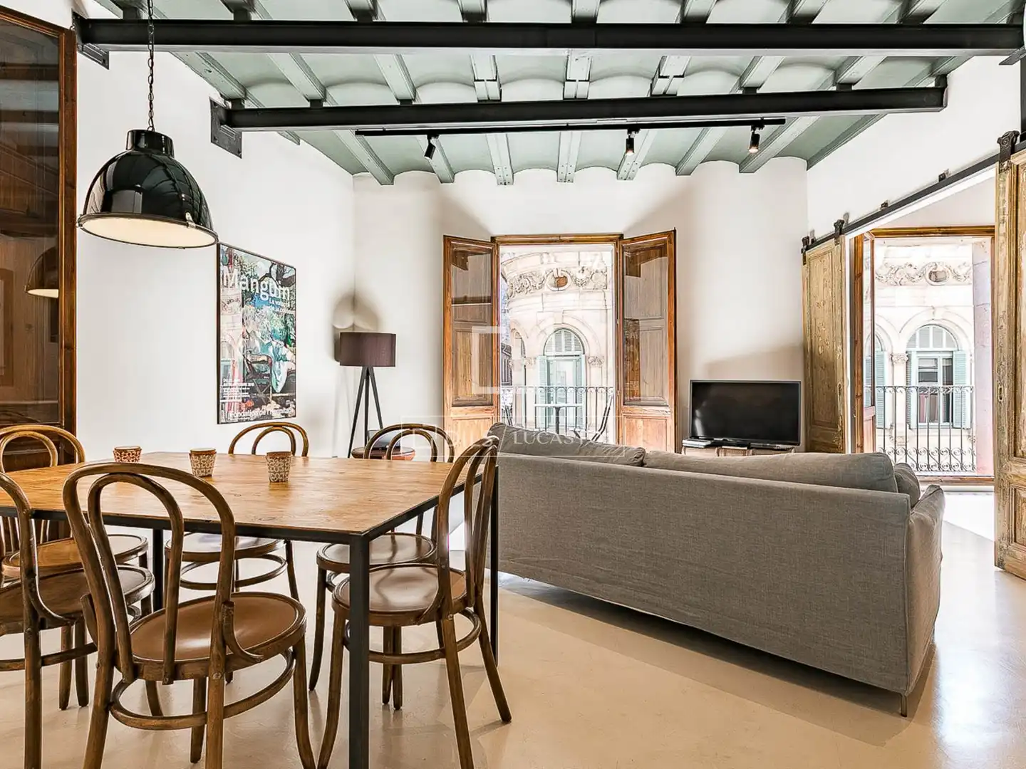 Wohnzimmer von Wohnung zum Verkauf in Barcelona mit Klimaanlage, Heizung und Möbliert