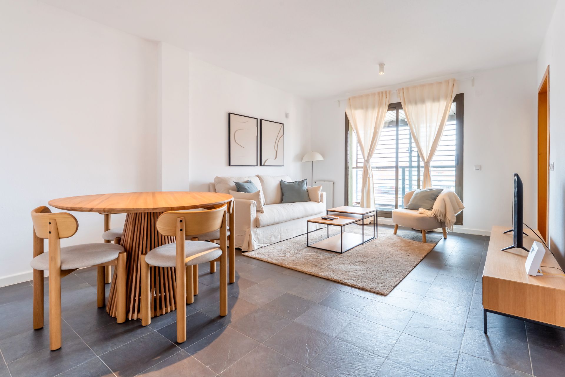 Sala d'estar de Pis de lloguer en  Madrid Capital amb Aire condicionat, Calefacció i Terrassa