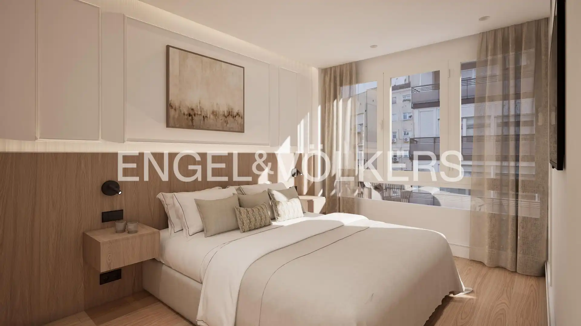 Schlafzimmer von Wohnung zur Miete in Madrid mit Klimaanlage, Heizung und Privatgarten