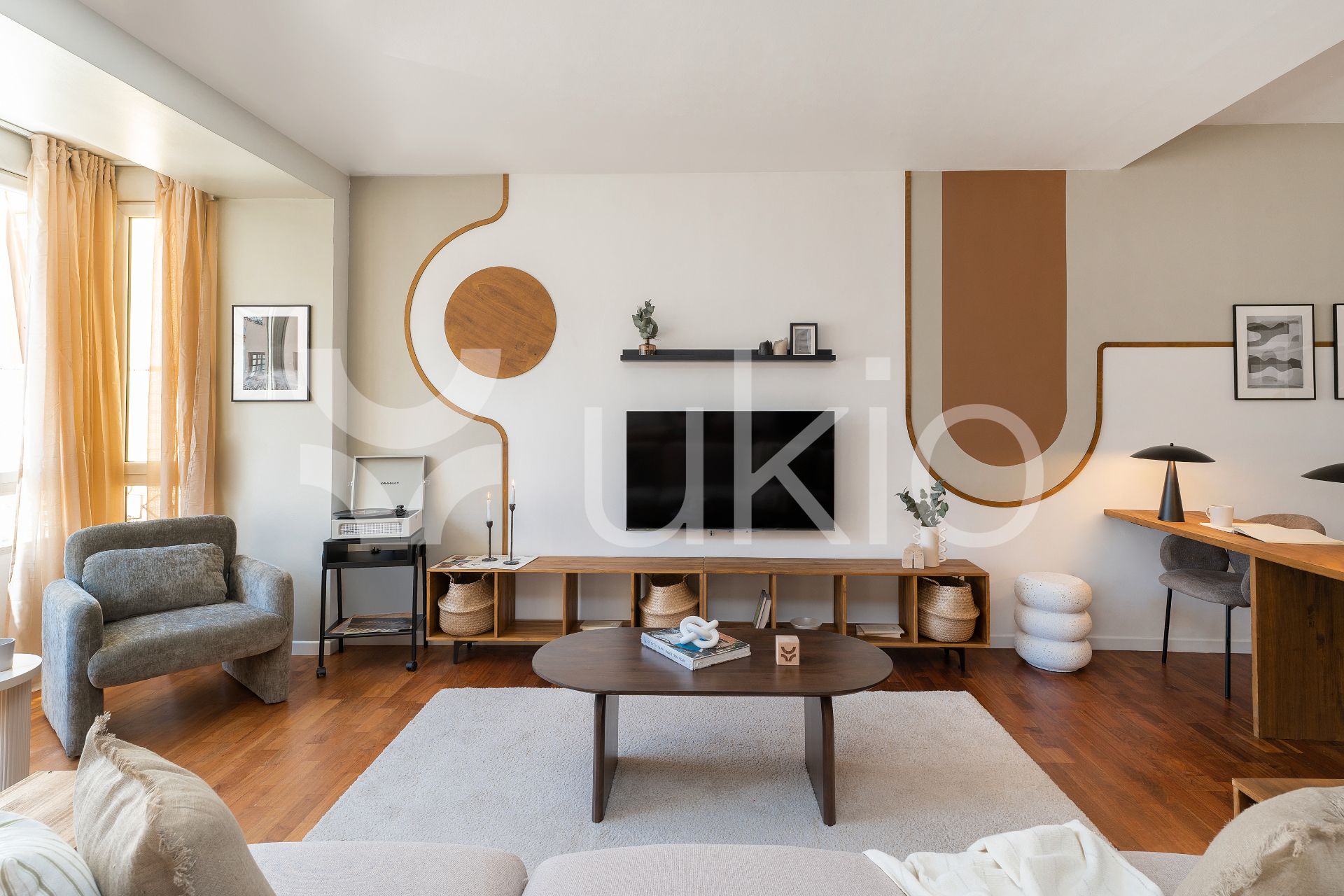 Living room of Apartment to rent in  Madrid Capital  with Air Conditioner, Heating and Furnished