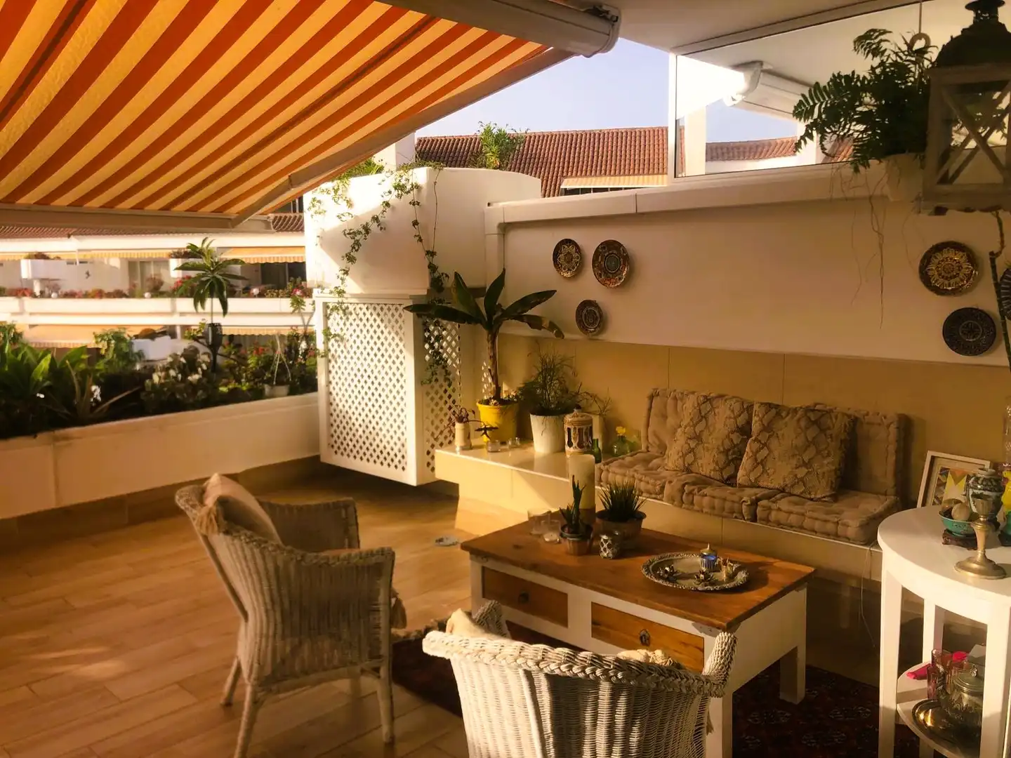 Terrasse von Dachboden zur Miete in Puerto de la Cruz mit Klimaanlage, Privatgarten und Terrasse