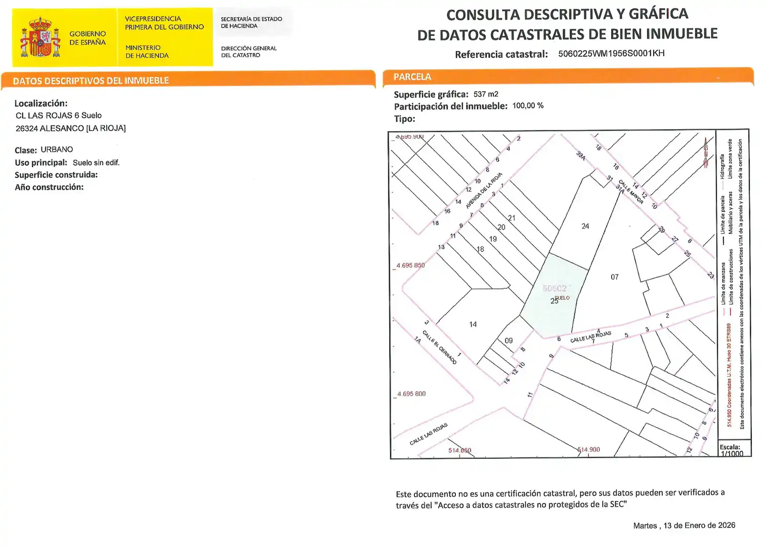Terreno residenziale in vendita a Calle las Rojas