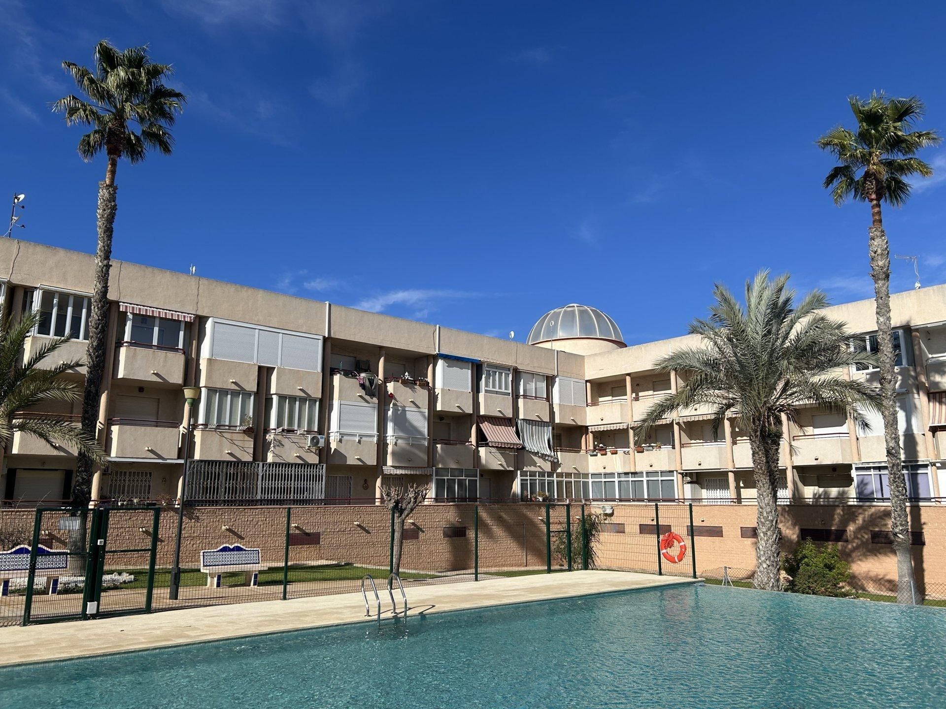 Vista exterior de Estudi en venda en Pilar de la Horadada amb Jardí privat, Terrassa i Piscina comunitària
