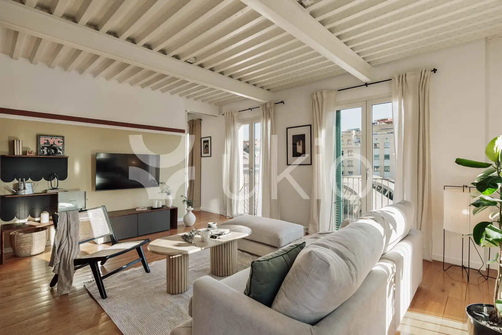 Wohnzimmer von Wohnungen zur Miete in Barcelona mit Klimaanlage, Heizung und Möbliert