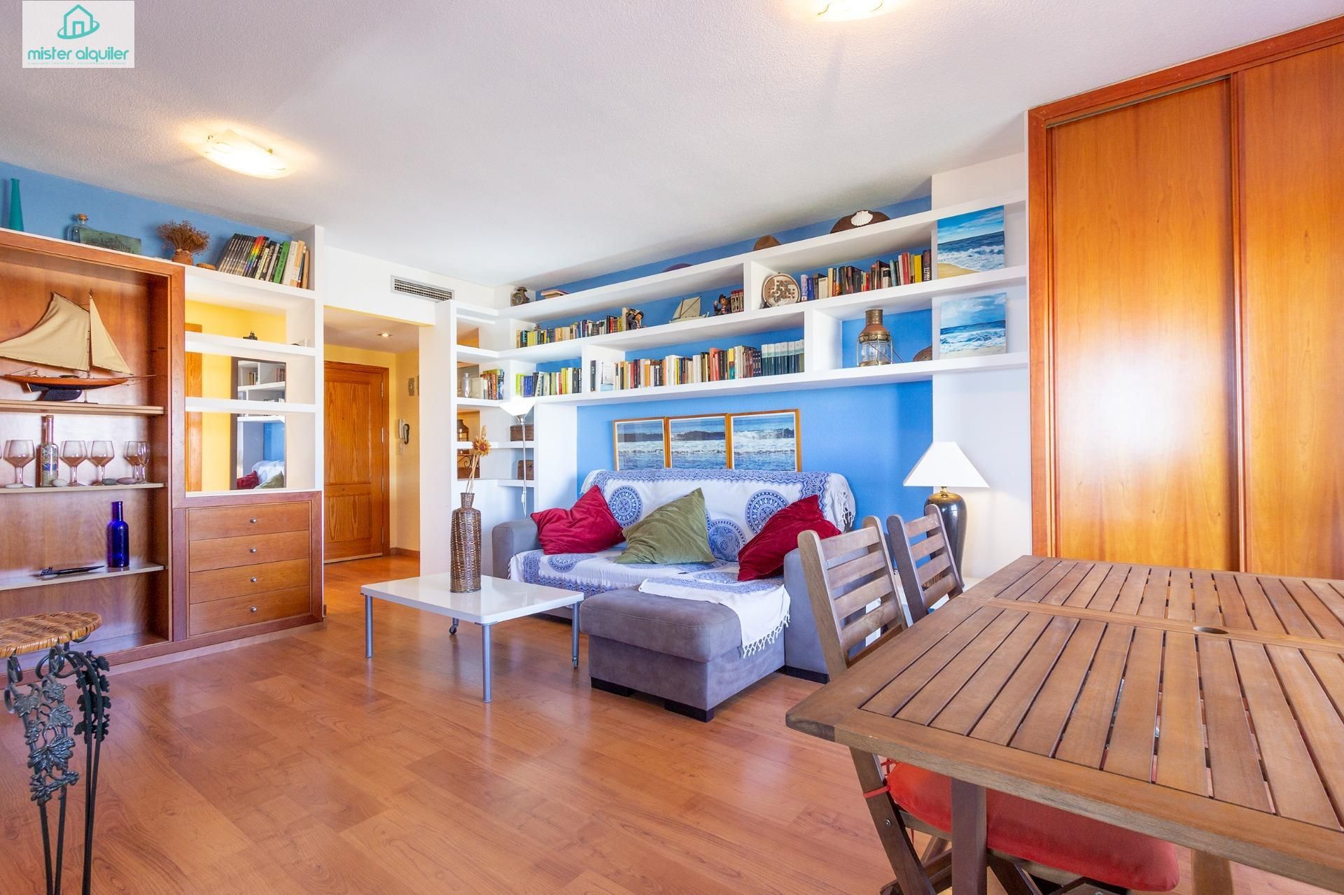 Sala d'estar de Apartament de lloguer en El Campello amb Aire condicionat, Calefacció i Jardí privat