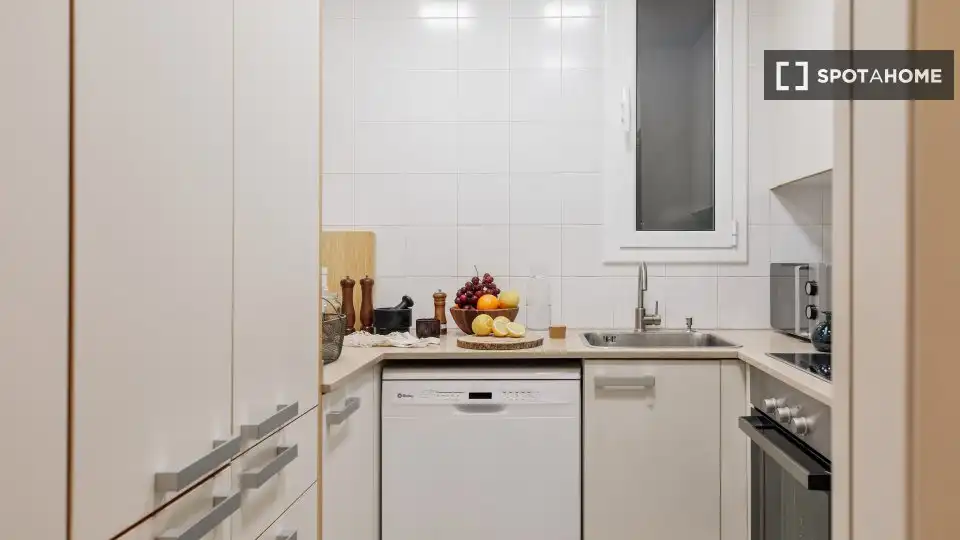 Cocina de Piso de alquiler en Barcelona con Aire acondicionado, Calefacción y Amueblado