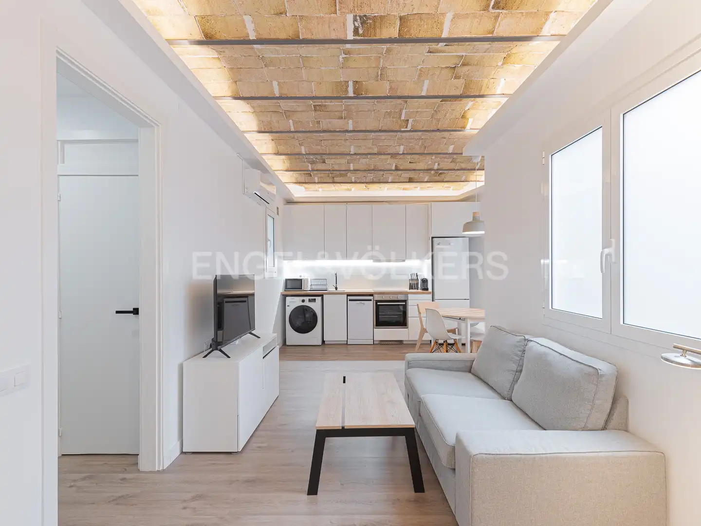 Living room of Flat for rent in Barcelona  with Air Conditioner, Heating and Furnished