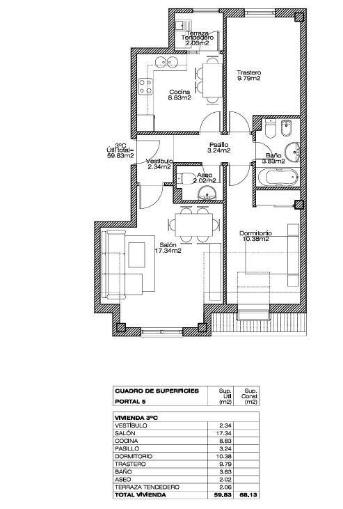 Piso en venta en A Coruña Capital  con Trastero