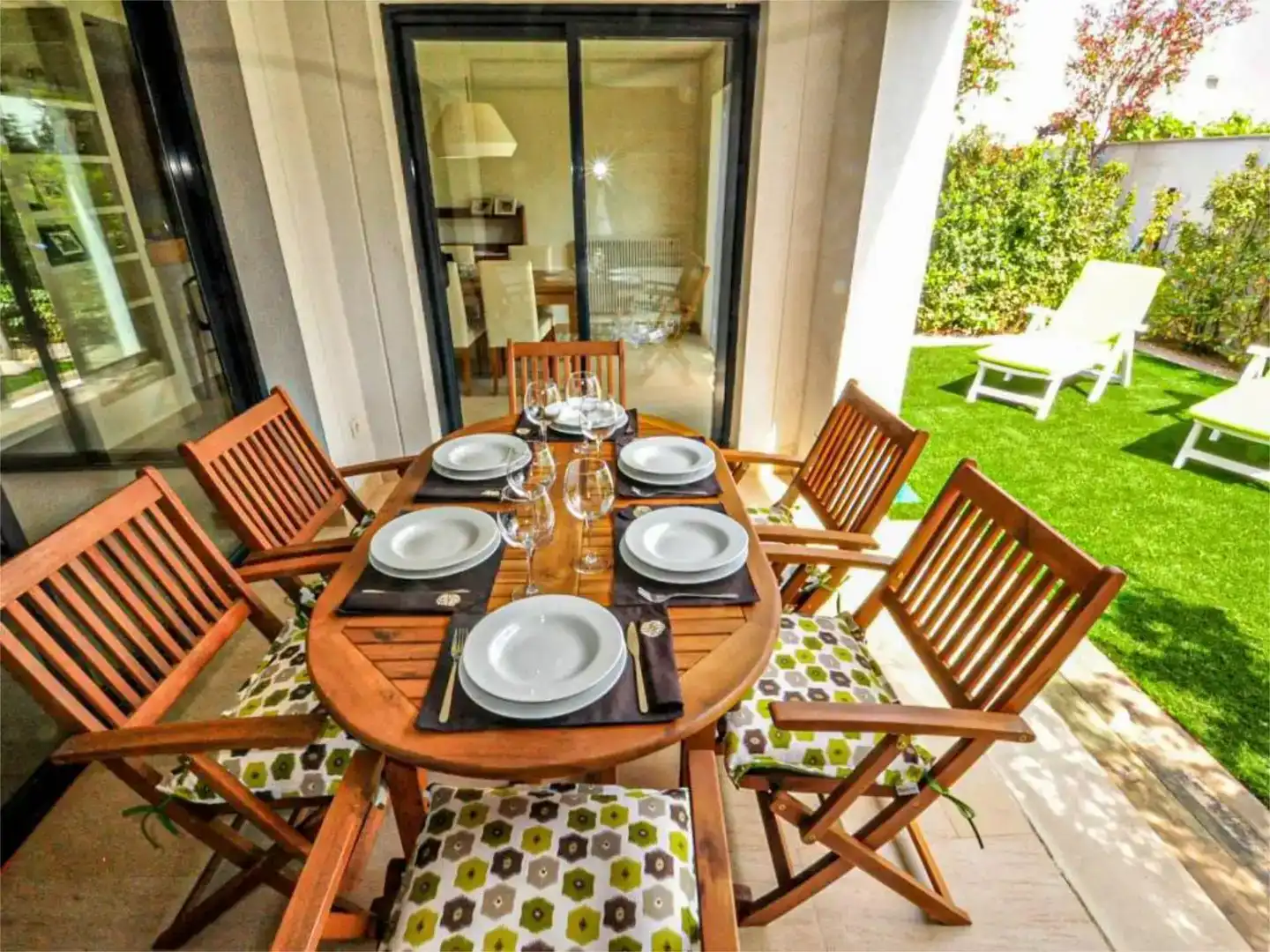 Terraza de Casa o chalet de alquiler en Cambrils con Aire acondicionado, Jardín privado y Piscina