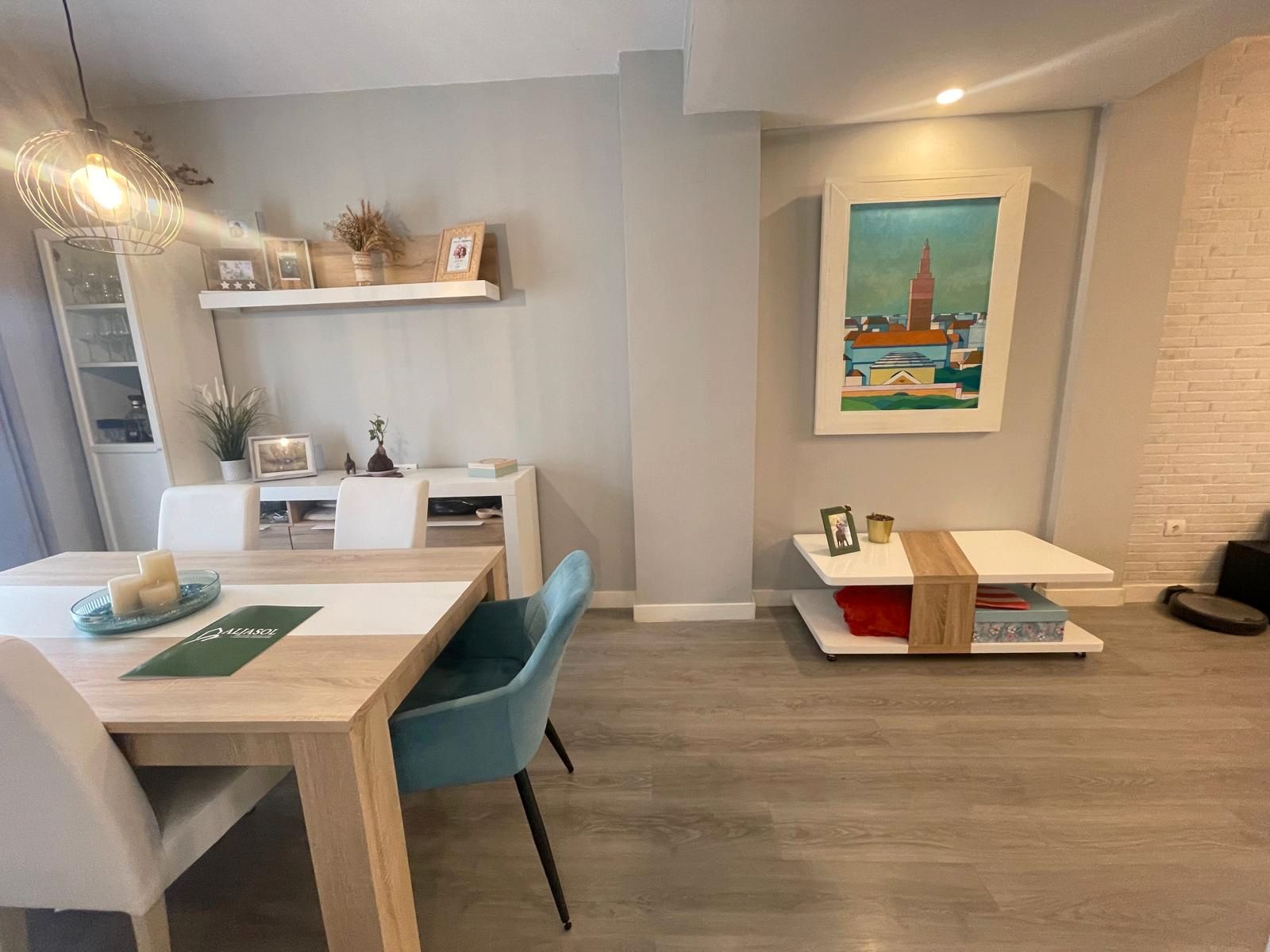 Dining room of Single-family semi-detached for sale in Umbrete  with Air Conditioner and Parquet flooring