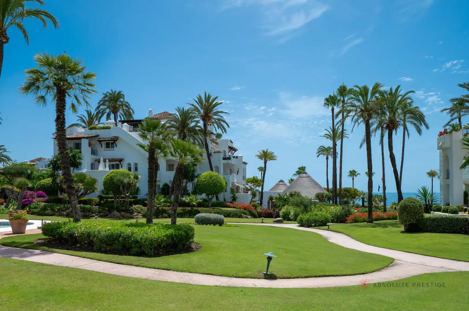 Garden of Attic for rent in Estepona  with Air Conditioner, Terrace and Swimming Pool