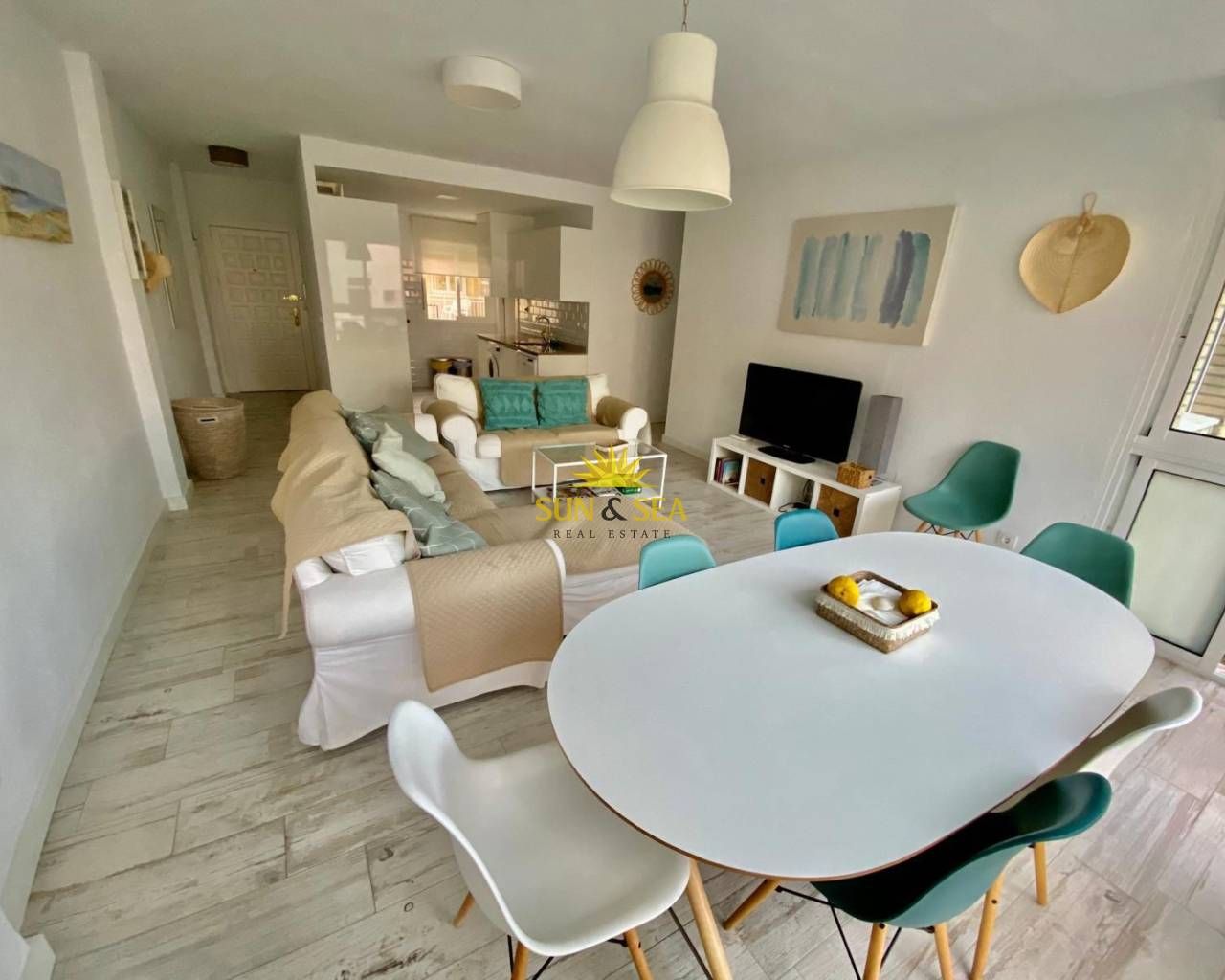 Sala d'estar de Apartament de lloguer en San Javier amb Aire condicionat, Calefacció i Piscina