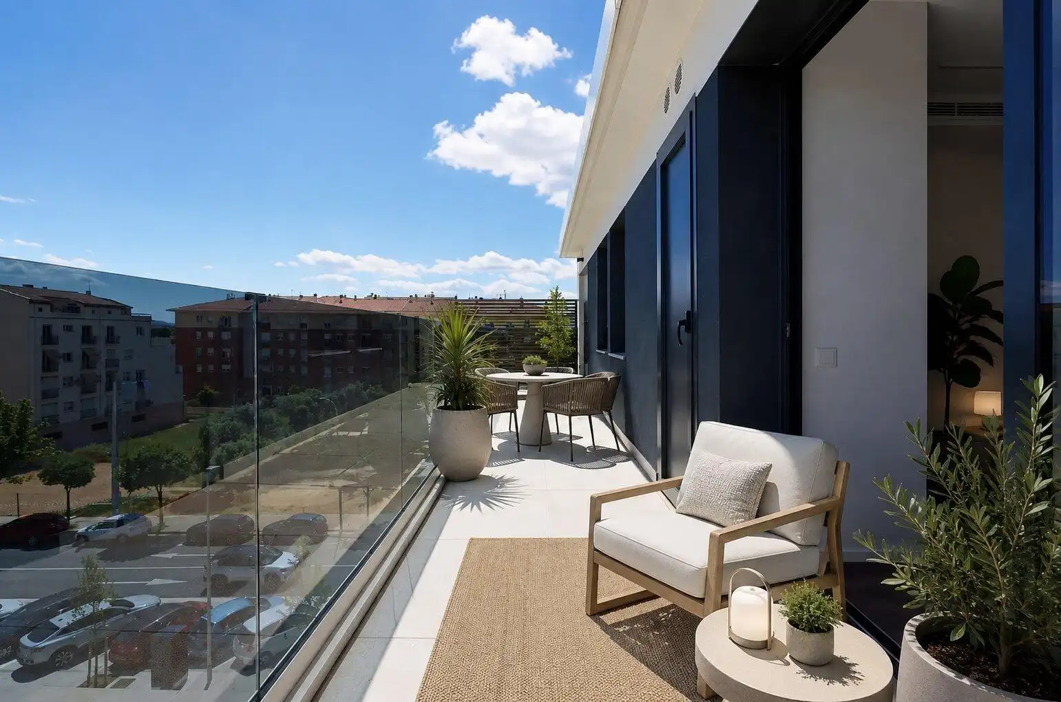 Terrace of Attic for rent in Abrera  with Air Conditioner, Heating and Parquet flooring