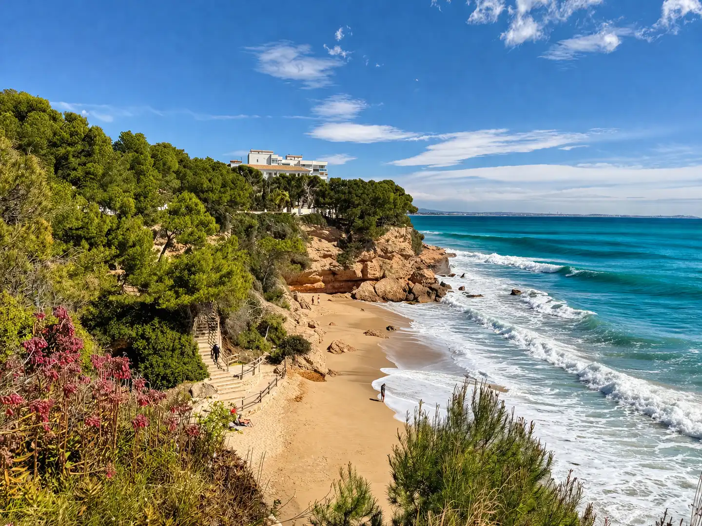 Außenansicht von Wohnungen zum Verkauf in Mont-roig del Camp mit Klimaanlage, Terrasse und Ofen