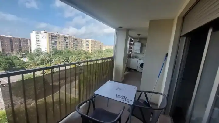 Balcony of Flat for rent in Valencia  with Air Conditioner, Heating and Furnished