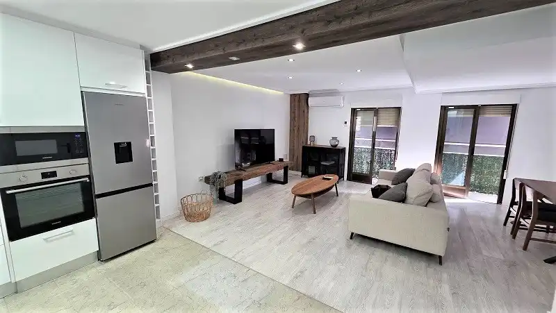 Living room of Flat for rent in Elche / Elx  with Parquet flooring, Furnished and Oven