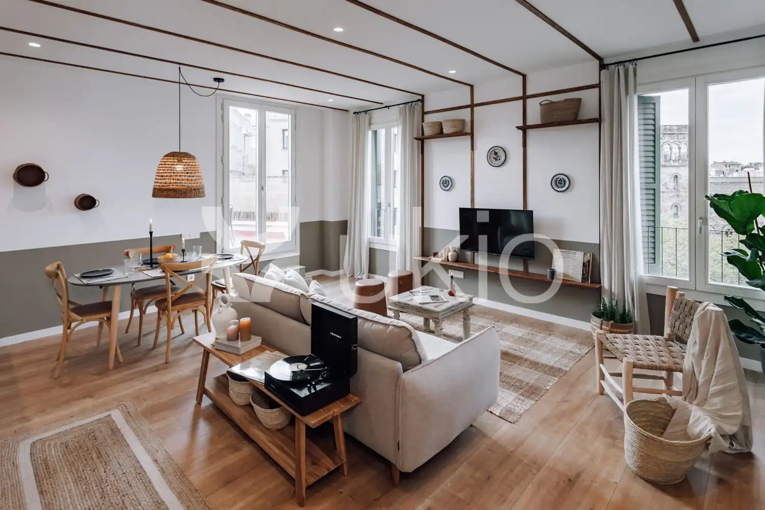 Sala d'estar de Apartament de lloguer en Barcelona amb Aire condicionat, Moblat i Forn