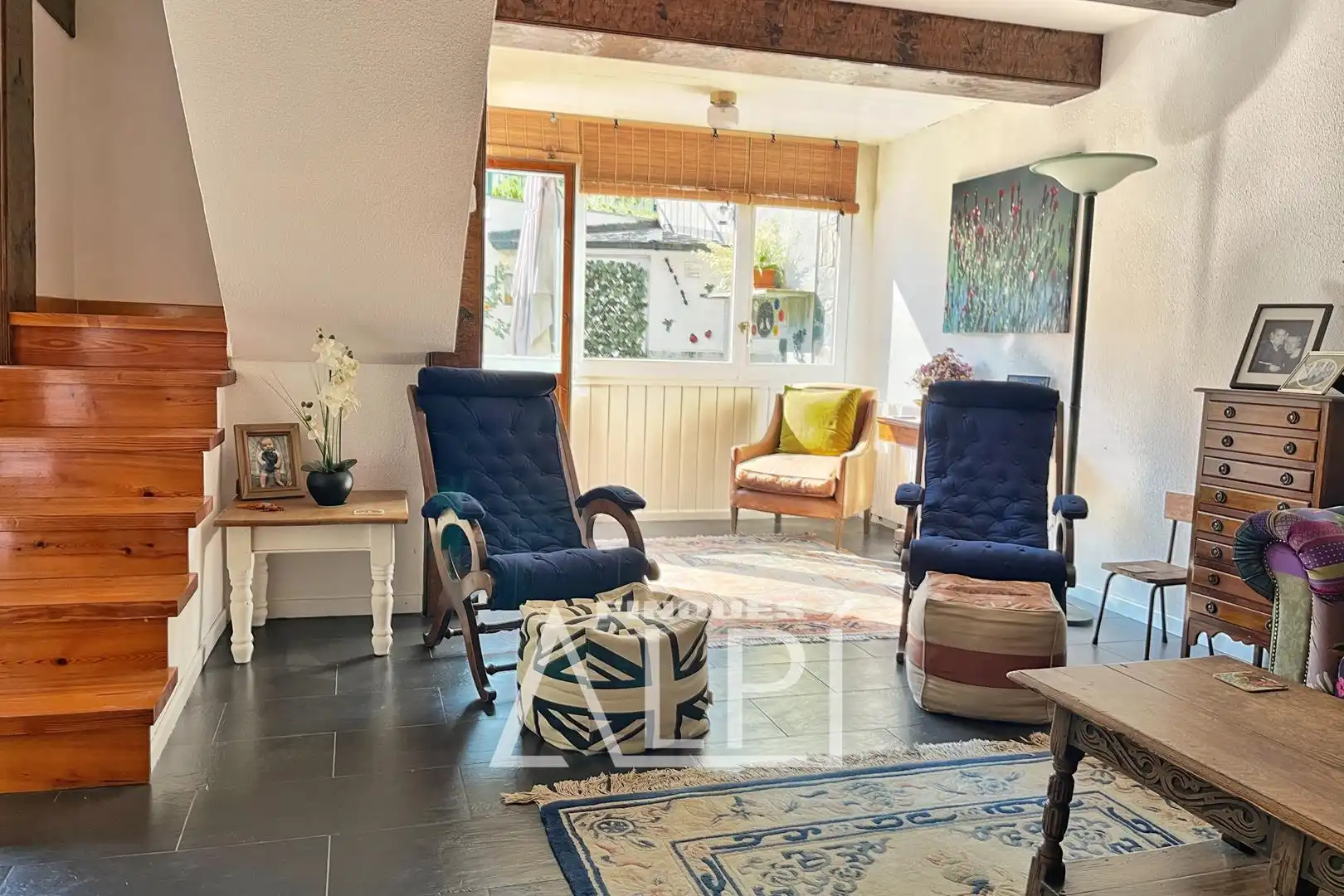 Sala d'estar de Casa adosada en venda en Fontanals de Cerdanya amb Calefacció, Parquet i Moblat