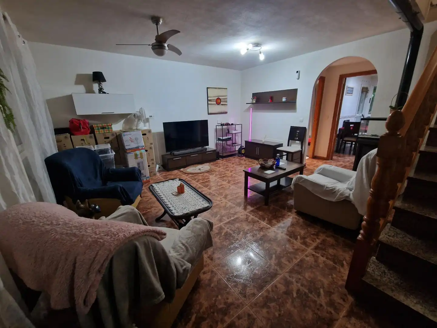 Wohnzimmer von Einfamilien-Reihenhaus zum Verkauf in Águilas mit Klimaanlage, Privatgarten und Terrasse