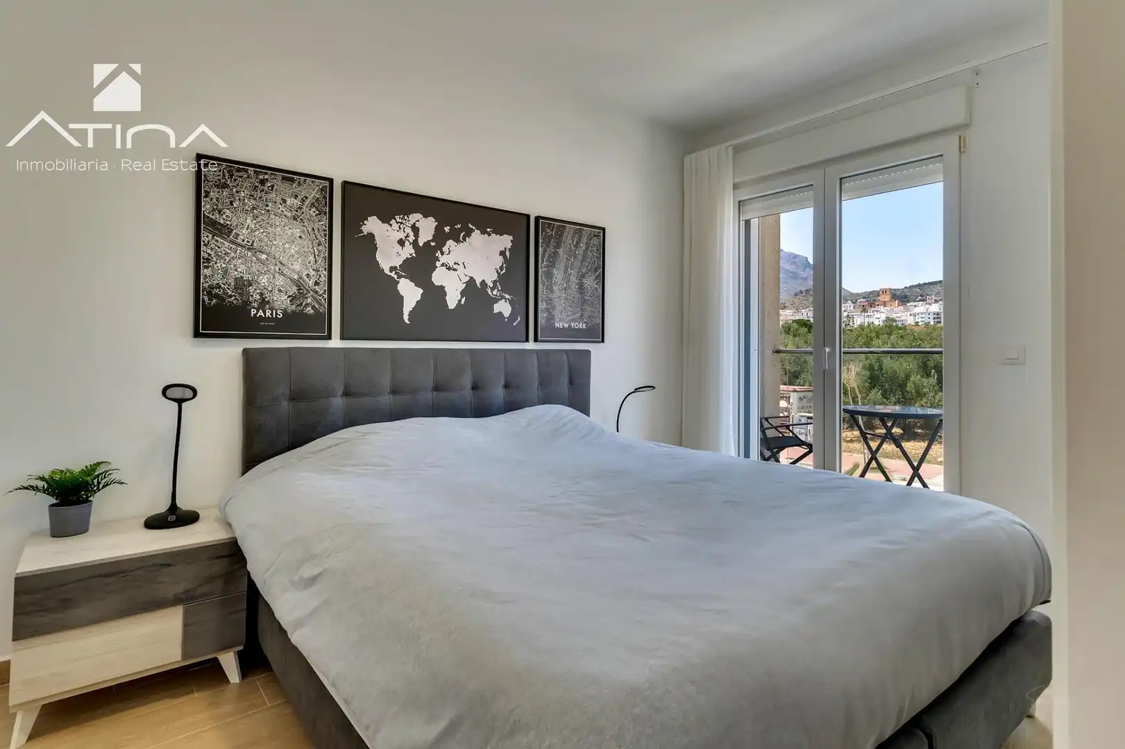 Schlafzimmer von Einfamilien-Reihenhaus zum Verkauf in Jávea / Xàbia mit Klimaanlage, Terrasse und Gemeinschaftspool