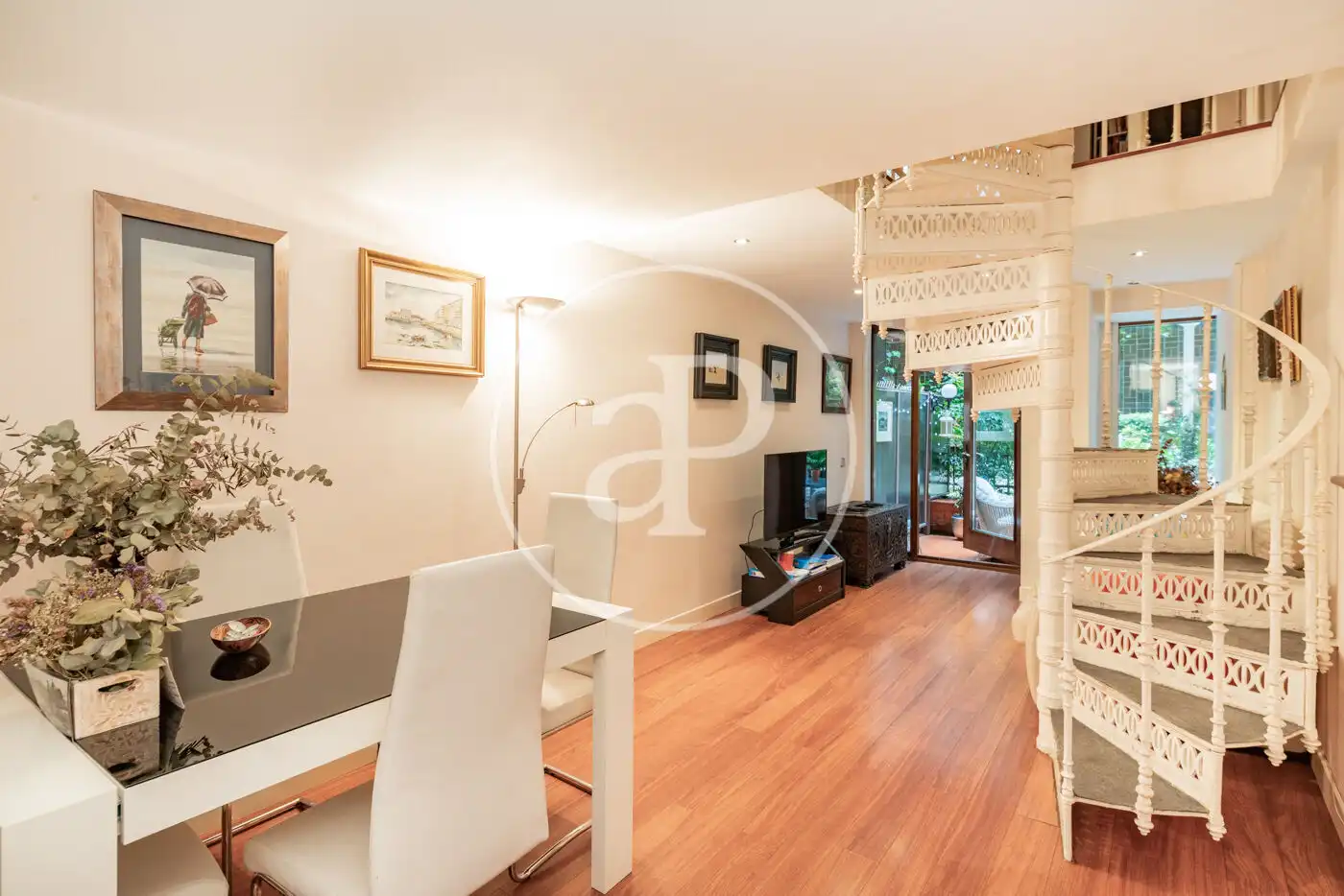 Wohnzimmer von Maisonette zur Miete in Madrid mit Klimaanlage, Heizung und Privatgarten
