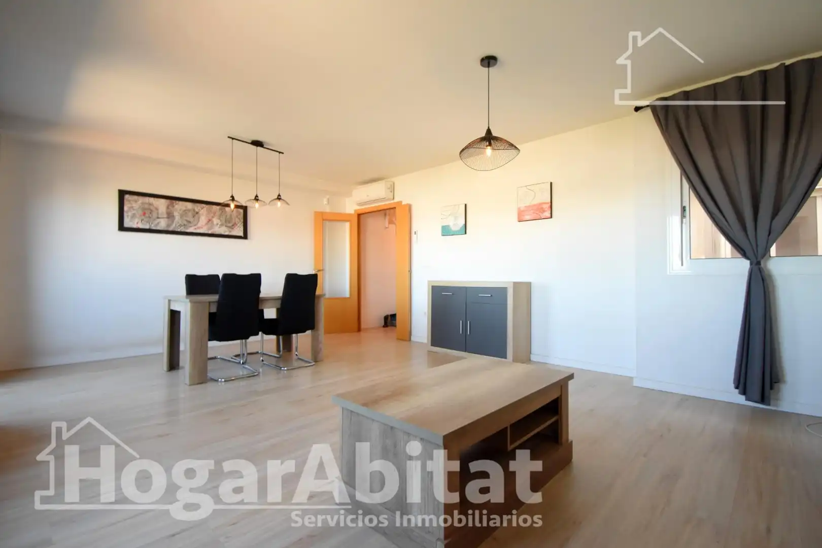 Living room of Attic for sale in Pedreguer  with Air Conditioner, Parquet flooring and Terrace