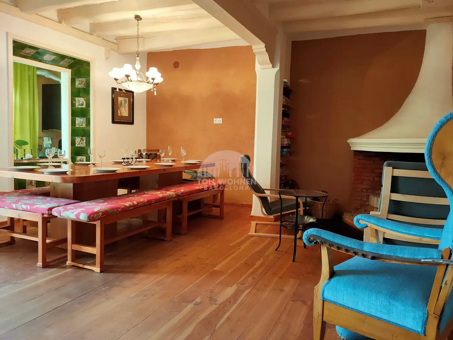 Esszimmer von Einfamilien-Reihenhaus zum Verkauf in Gelida mit Klimaanlage, Heizung und Terrasse