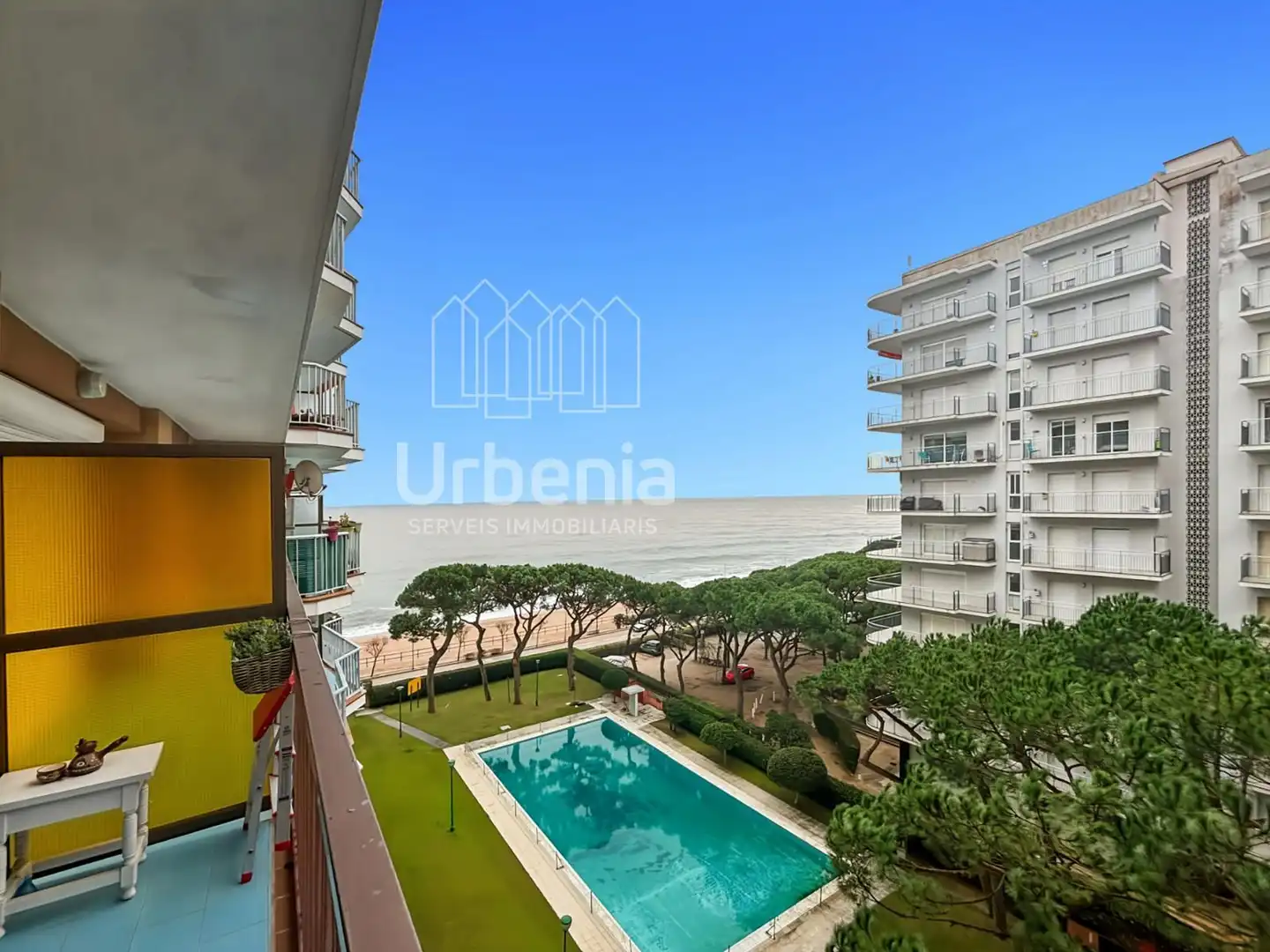 Exterior view of Flat for sale in Blanes  with Air Conditioner, Terrace and Swimming Pool