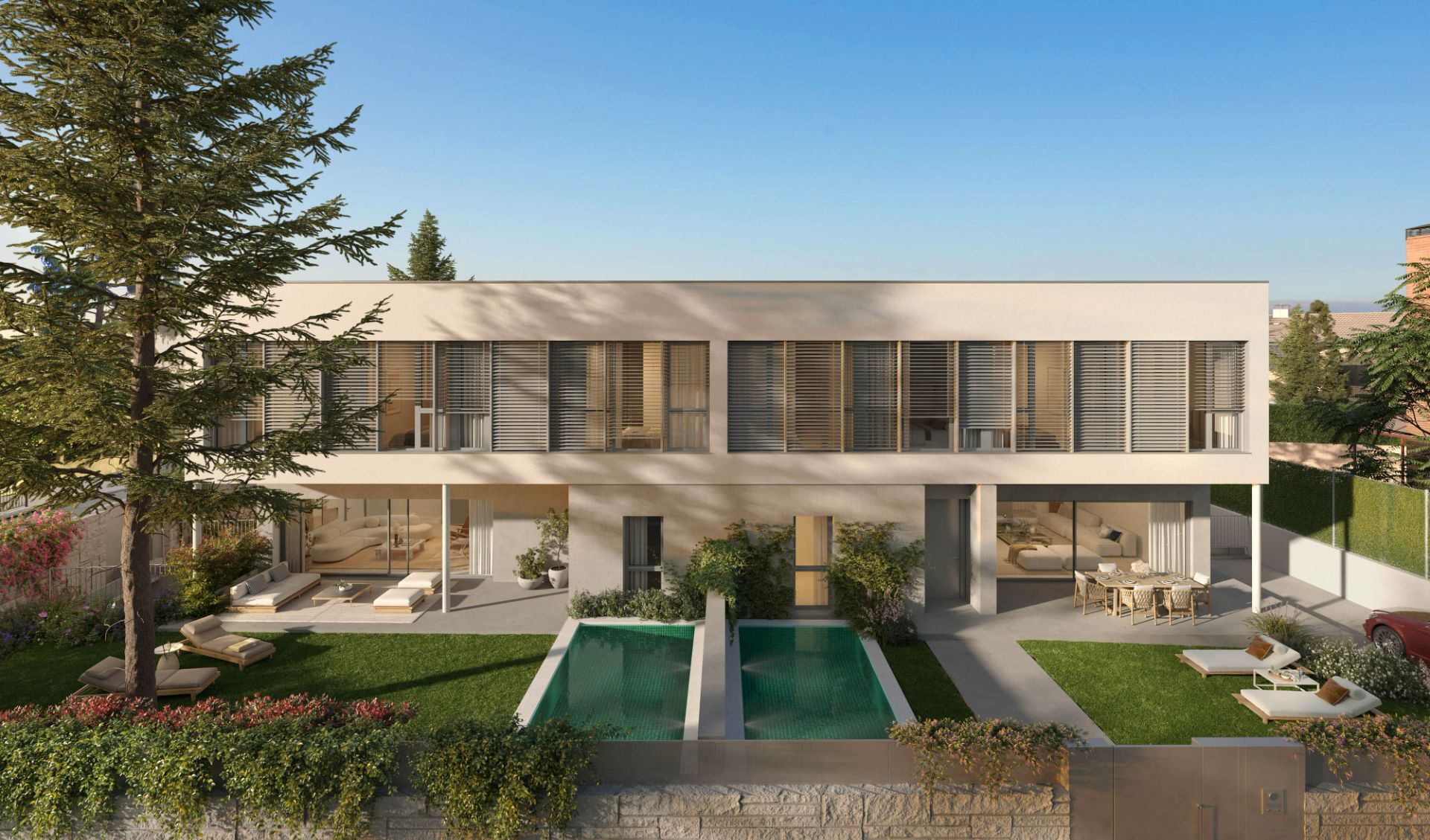 Vista exterior de Casa adosada en venta en Pozuelo de Alarcón con Jardín privado y Piscina