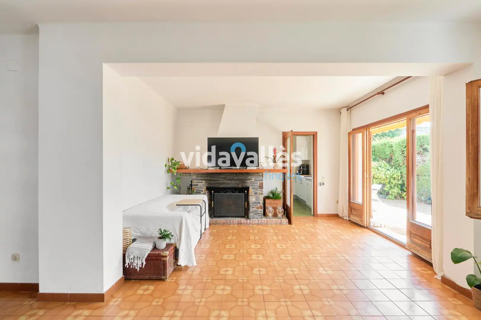 Sala d'estar de Casa o xalet en venda en Cardedeu amb Calefacció, Jardí privat i Terrassa