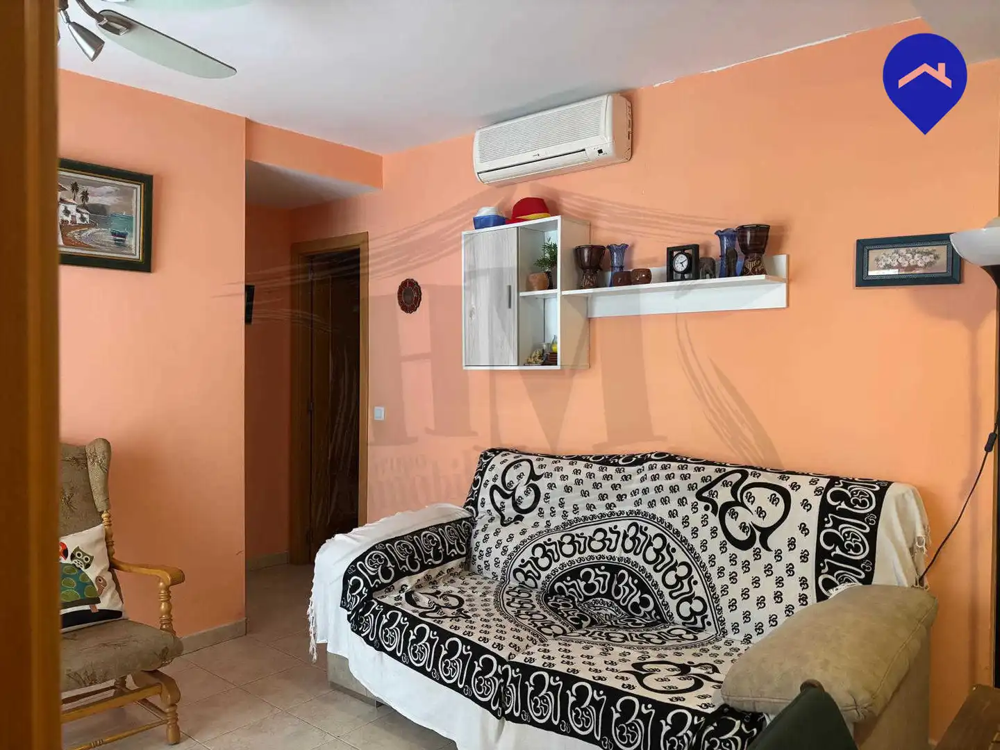 Sala d'estar de Pis en venda en Oropesa del Mar / Orpesa amb Aire condicionat, Calefacció i Jardí privat