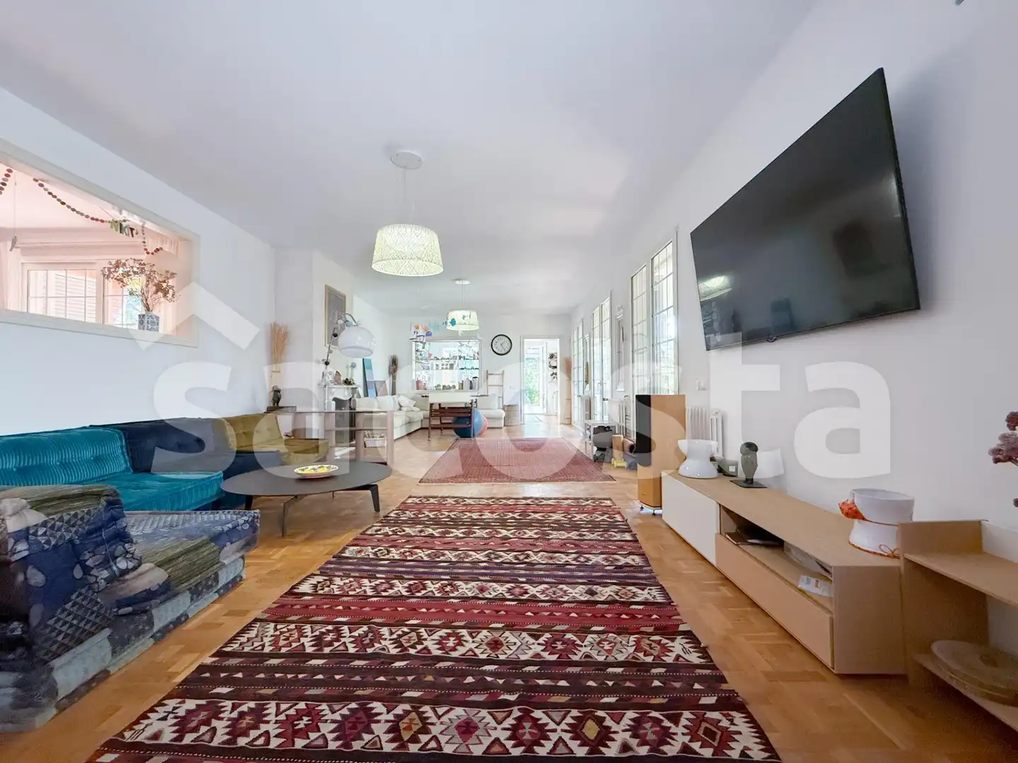 Sala d'estar de Casa o xalet en venda en Lloret de Mar amb Calefacció, Jardí privat i Parquet