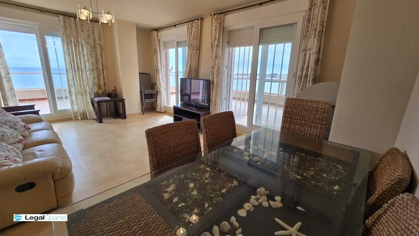 Esszimmer von Wohnungen zum Verkauf in La Manga del Mar Menor mit Klimaanlage, Heizung und Privatgarten
