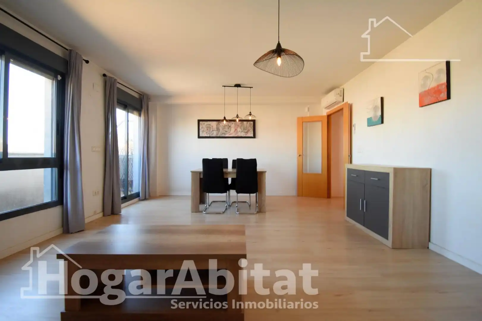 Living room of Attic for sale in Pedreguer  with Air Conditioner, Parquet flooring and Terrace