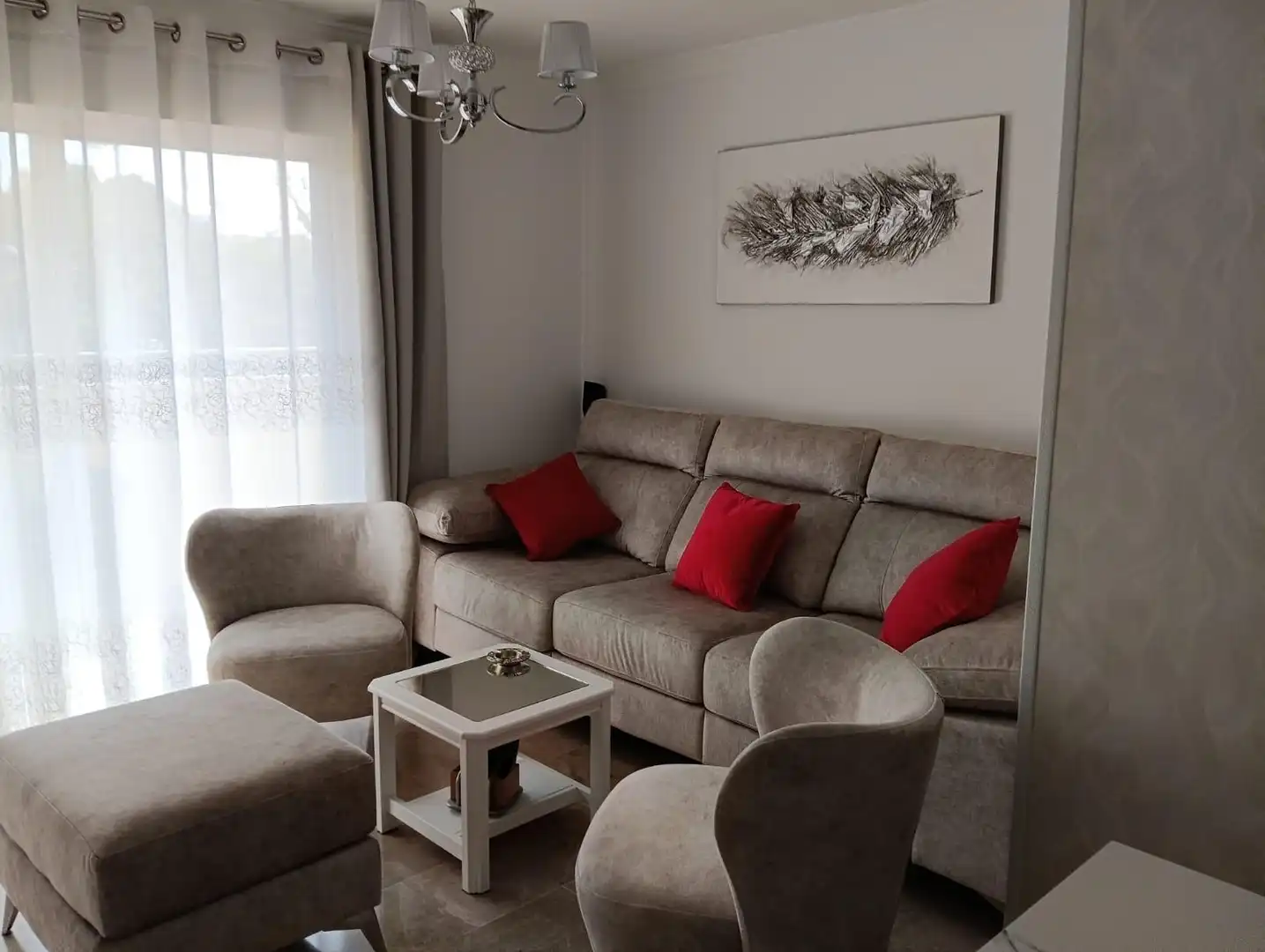 Sala de estar de Piso en venta en Fuengirola con Aire acondicionado, Amueblado y Balcón