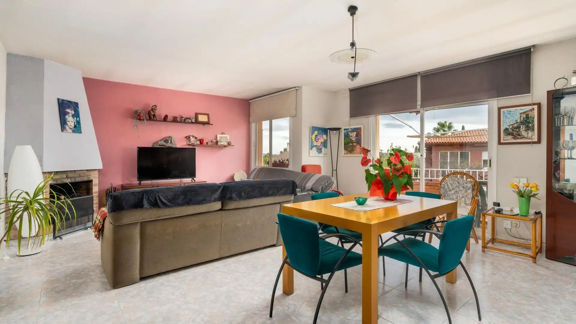 Sala de estar de Piso en venta en L'Ametlla del Vallès con Calefacción y Terraza