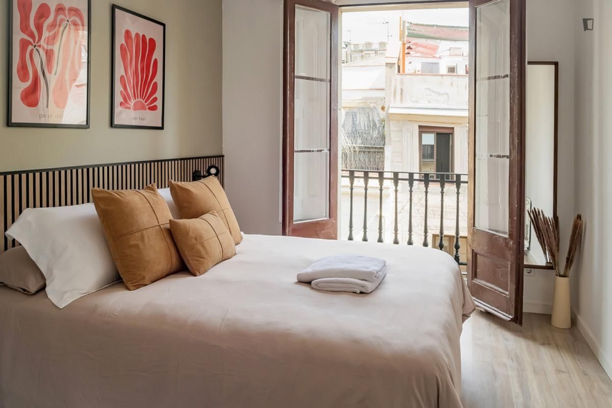 Schlafzimmer von Wohnungen zur untervermieten in  Barcelona Capital mit Klimaanlage, Heizung und Möbliert