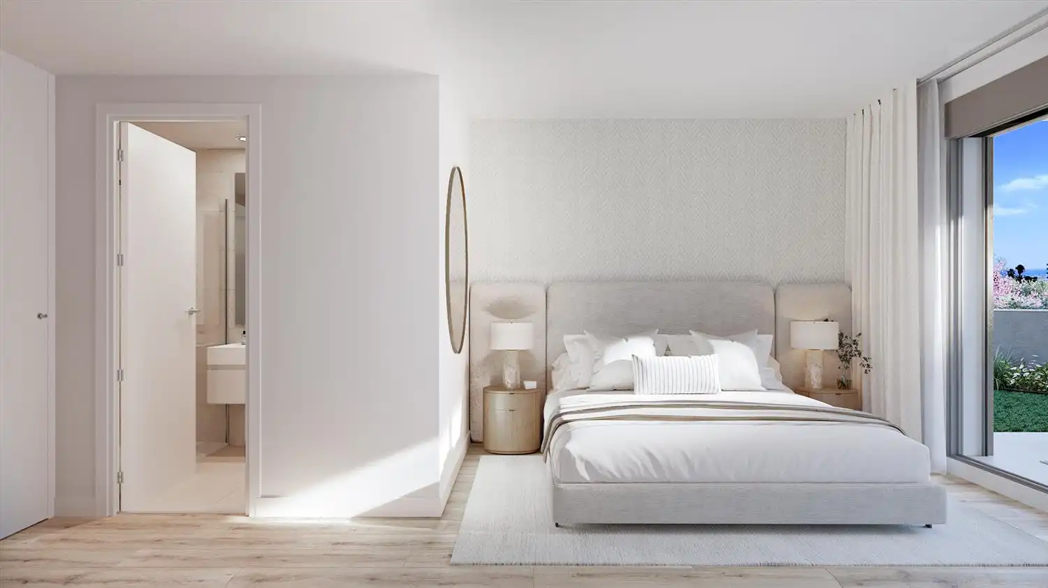 Schlafzimmer von Erdgeschoss zum Verkauf in Calvià mit Klimaanlage, Privatgarten und Terrasse