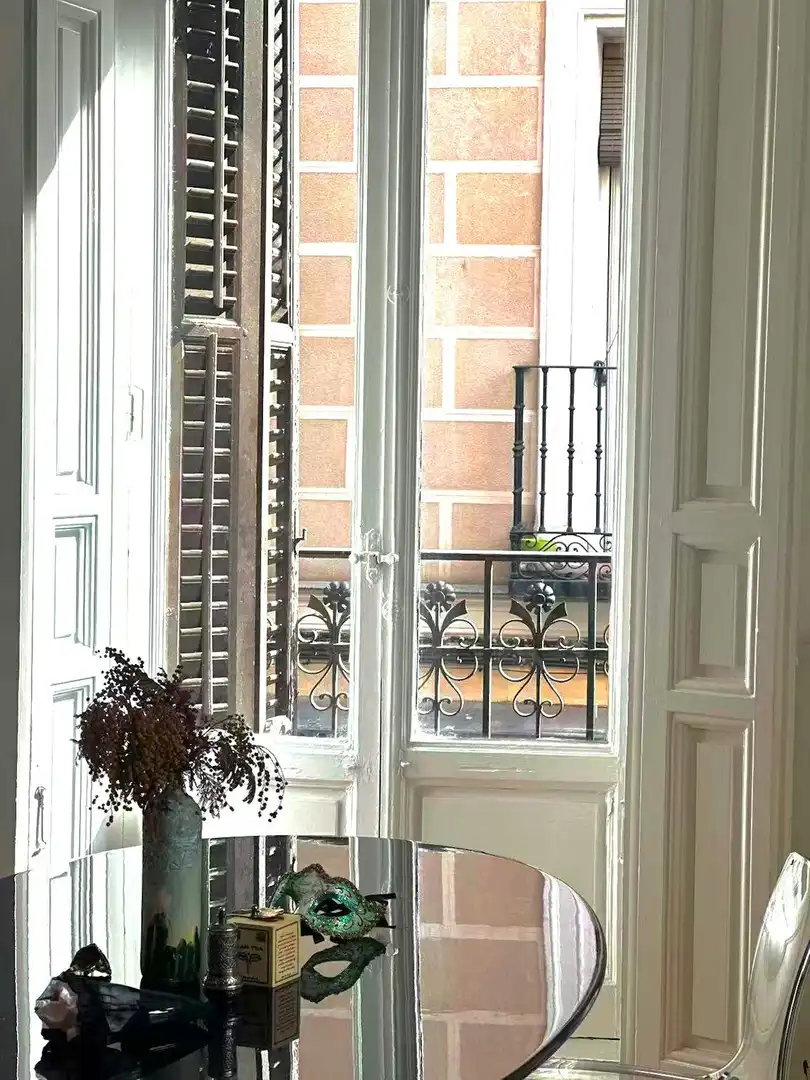 Balcony of Flat for rent in Madrid  with Air Conditioner, Heating and Private garden