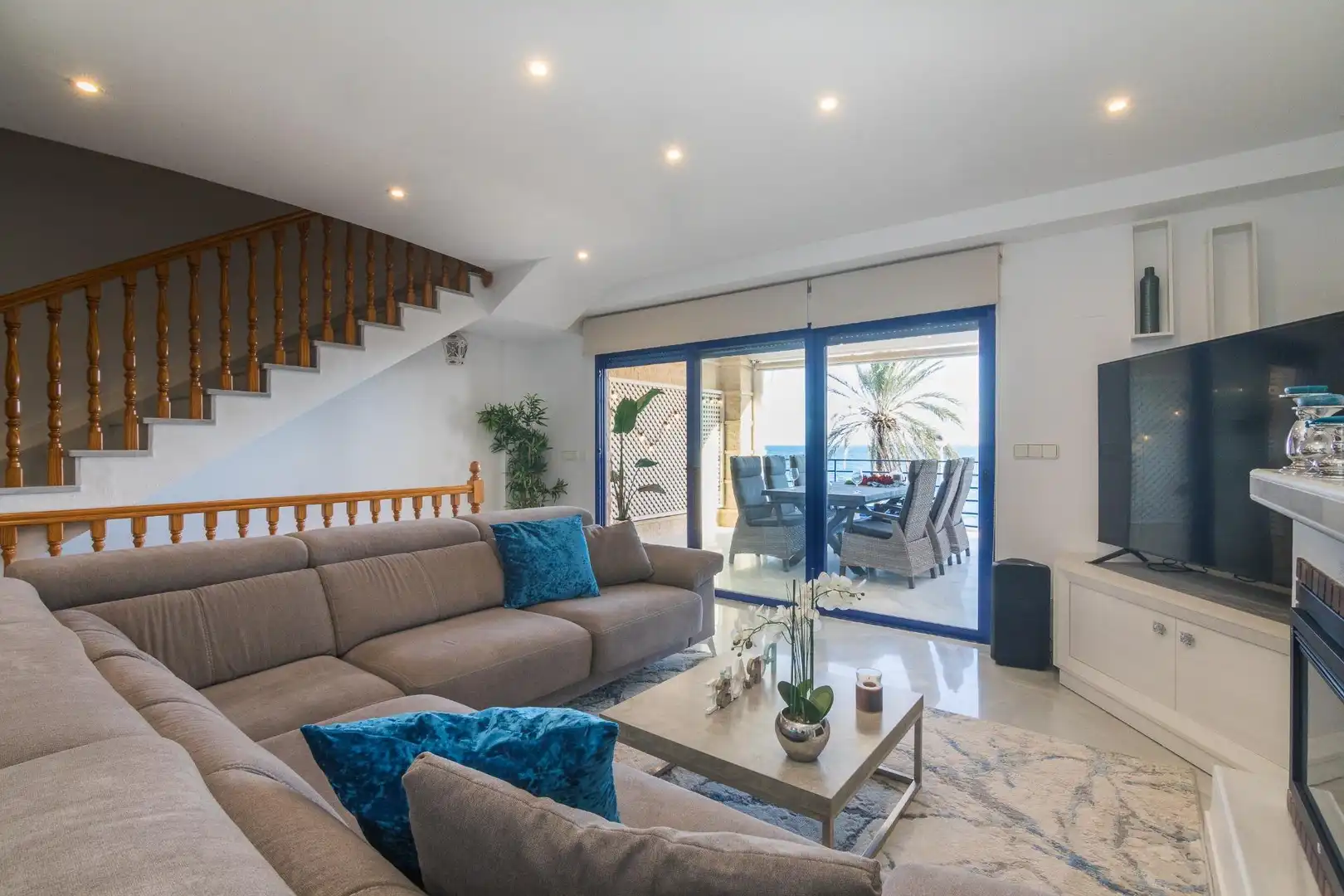 Sala de estar de Casa o chalet en venta en Santa Pola con Aire acondicionado, Calefacción y Jardín privado