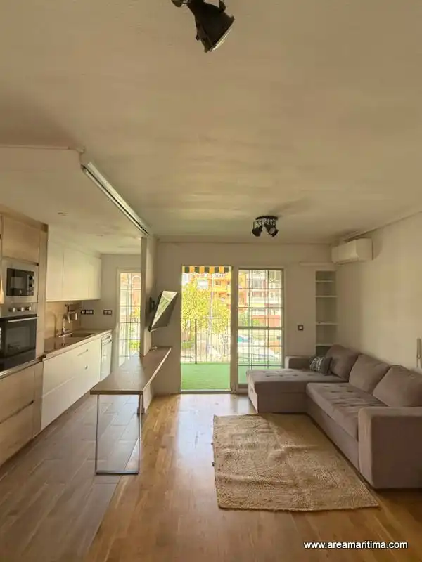 Living room of Flat for rent in Alboraya  with Air Conditioner, Parquet flooring and Terrace