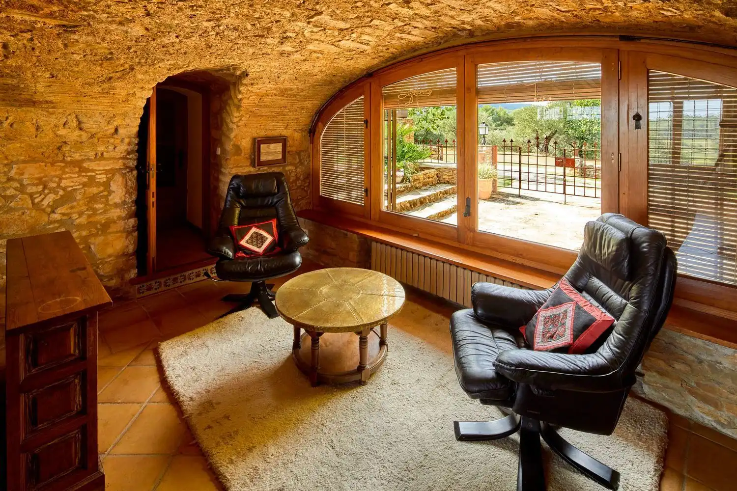 Sala de estar de Casa o chalet de alquiler en Madremanya con Aire acondicionado, Jardín privado y Terraza