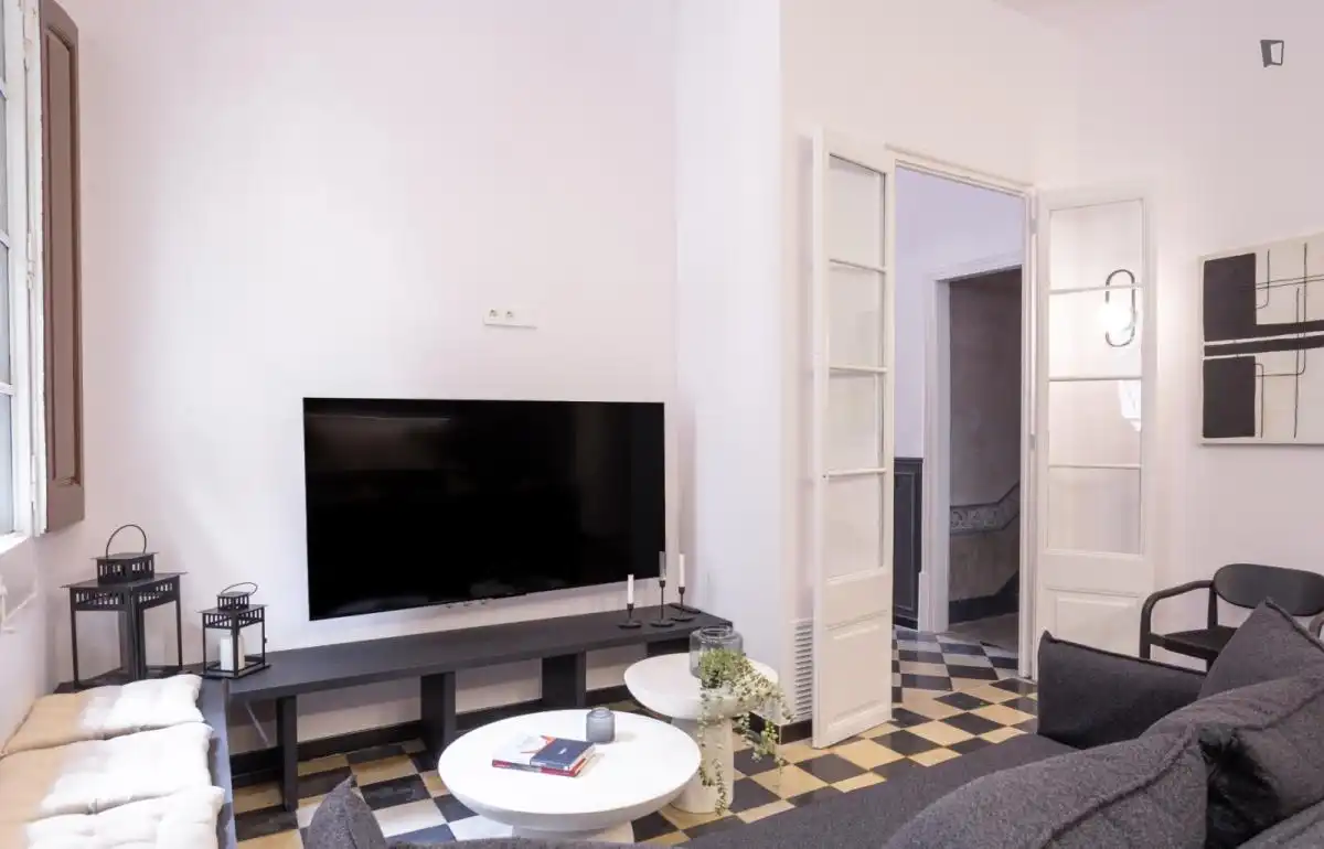 Sala d'estar de Casa o xalet per a compartir en Gràcia