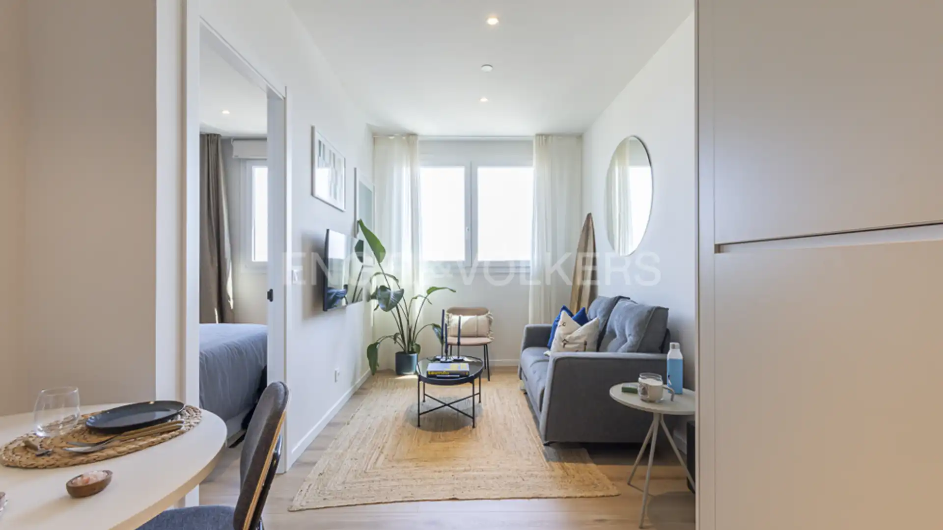 Sala de estar de Estudio de alquiler en Alcobendas con Aire acondicionado, Calefacción y Amueblado