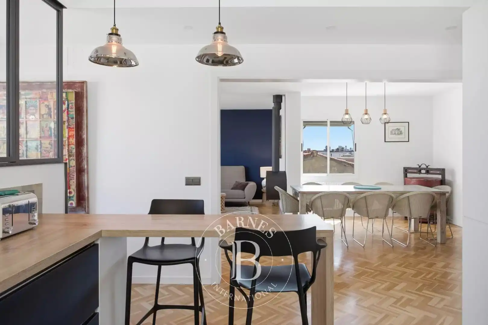 Esszimmer von Dachboden zum Verkauf in Barcelona mit Klimaanlage, Heizung und Terrasse
